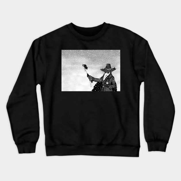 Plague Doctor in the Snow Crewneck Sweatshirt by djrbennett